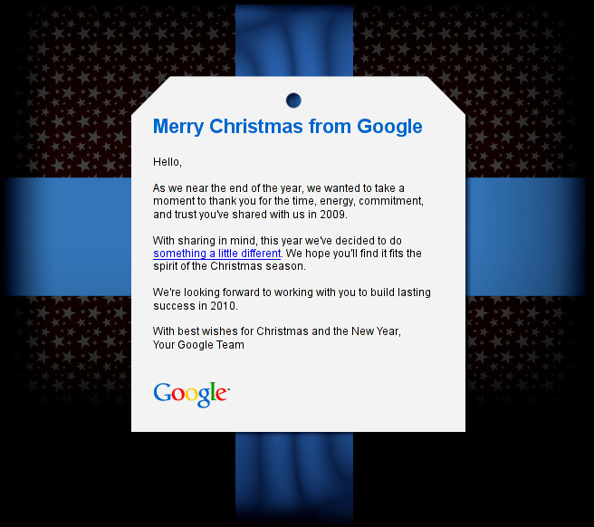 Google's Christmas "present"