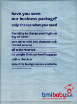 Another, full-page advert from bmibaby, this time for their business-class seats