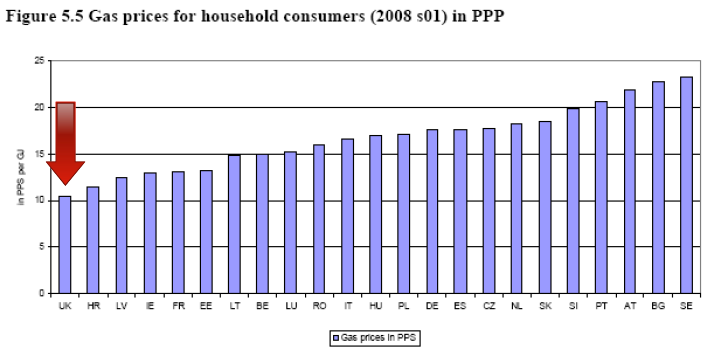 EU domestic gas prices 2008 (PPP)